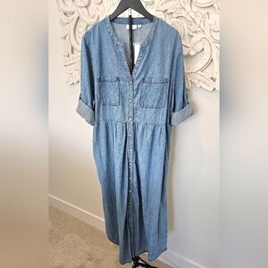 Westbound Denim Blue Shirt Dress